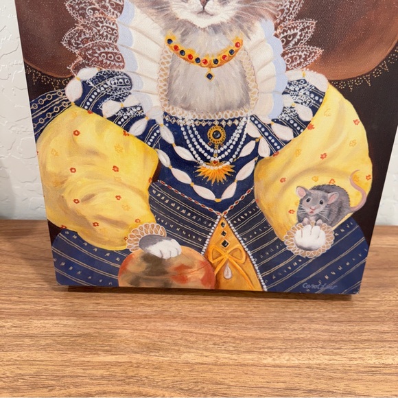 Carol Lew Cat Canvas Print Regal Renaissance Grey White Cat 11x14 Gallery - Picture 3 of 8